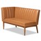 Baxton Studio Daymond Mid-Century Modern Tan Faux Leather and Walnut Brown Finished Wood 3-Piece Dining Nook Set 186-11352-9305-Zoro - alternate 5